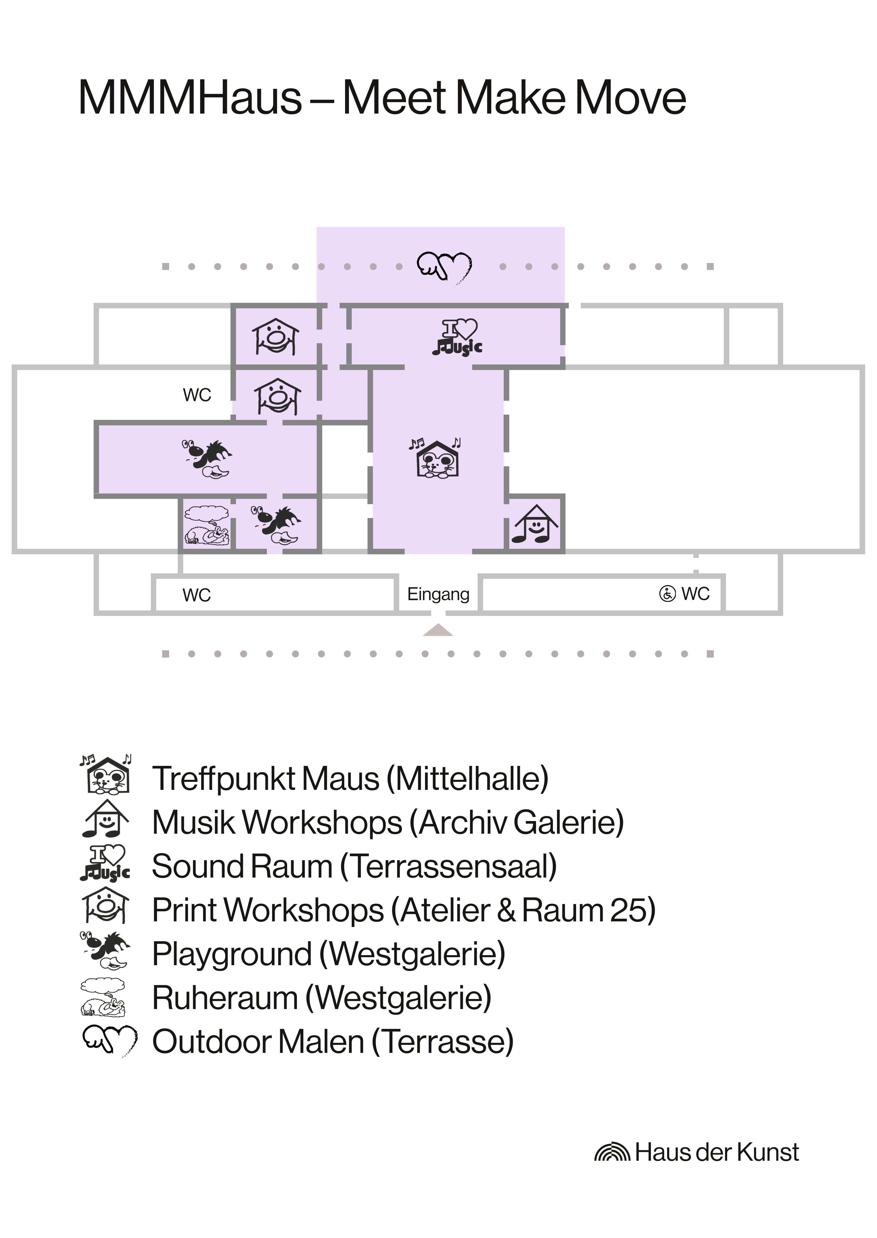 Floor and site plan of Haus der Kunst