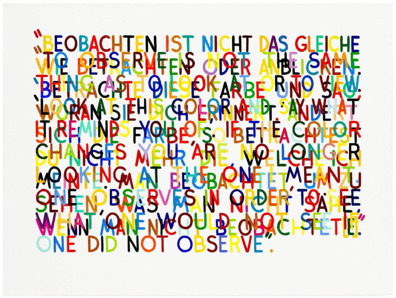 Mel Bochner: If The Color Changes (#4), 1998 Oil and acrylic on canvas 91.4 x 121.9 cm Collection Lizbeth Marano © Mel Bochner