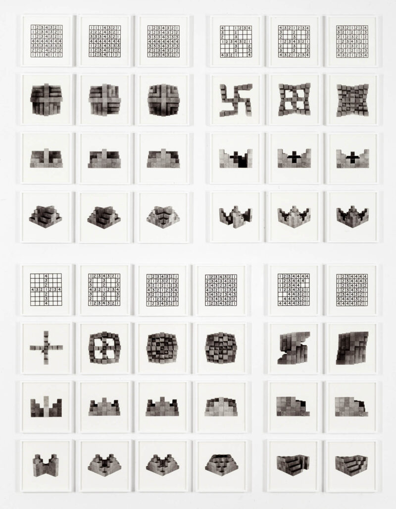Mel Bochner: 36 Photographs and 12 Diagrams, 1966/2003 48 silver gelatin prints mounted on board Each: 27.9 x 27.9 cm Glenstone © Mel Bochner