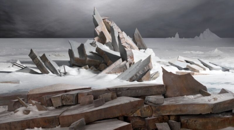 James Casebere Sea of Ice, 2014 archival pigment print, 96 x 126 cm, Edition of 5 with 2 artist’s proof, Collection of Santiago Sepulveda and Gloria Cortina, Vail, CO Courtesy: the artist and Sean Kelly, New York