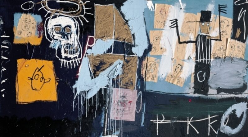 Jean-Michel Basquiat, Slave Auction, 1982, Collection Centre Pompidou, Paris, Musée national d'art moderne – Centre de création industrielle, Donation of the Société des Amis du Musée national d'art moderne, 1993 © The Estate of Jean Michel Basquiat, Adagp, Paris 2016 / VG Bild-Kunst, Bonn 2016, Photo © Centre Pompidou, MNAM-CCI/Philippe Migeat/Dist. RMN-GP
