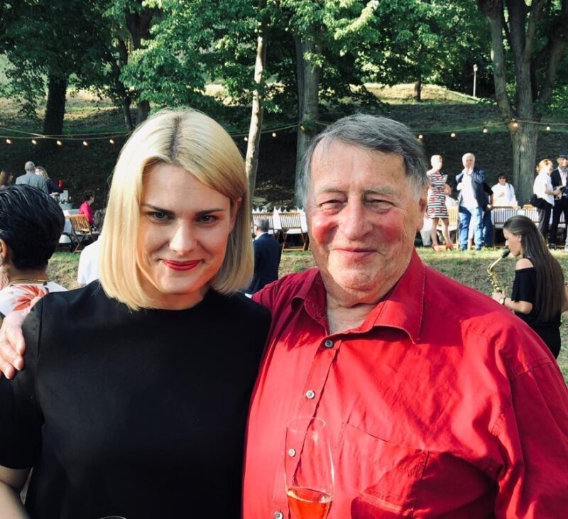 Jana Baumann and Franz Erhard Walther at the party for his 80th birthday in 2019