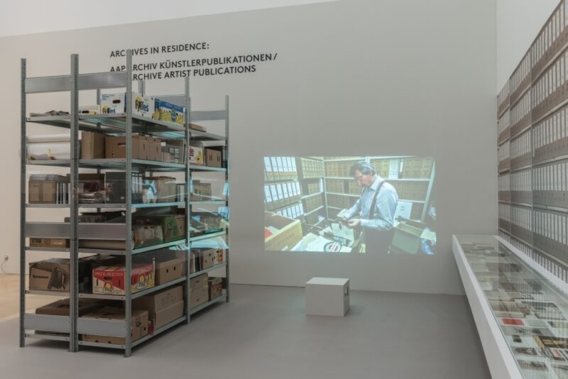 Archiv Galerie 2018/19. Archives in Residence: AAP Archiv Künstlerpublikationen / Installationsansicht, Photo: Maximilian Geuter