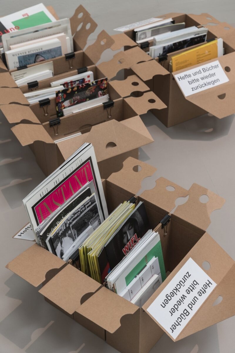 Archiv Galerie 2018/19. Archives in Residence: AAP Archive Artist Publications, / Installation view, Photo: Maximilian Geuter