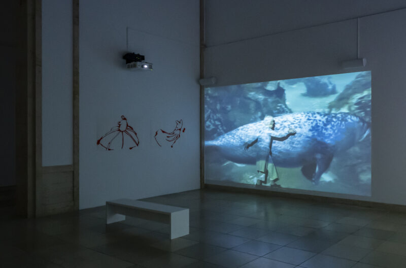 Joan Jonas, „Moving Off The Land II“, Installationsansicht Haus der Kunst 2022, Foto: Maximilian Geuter