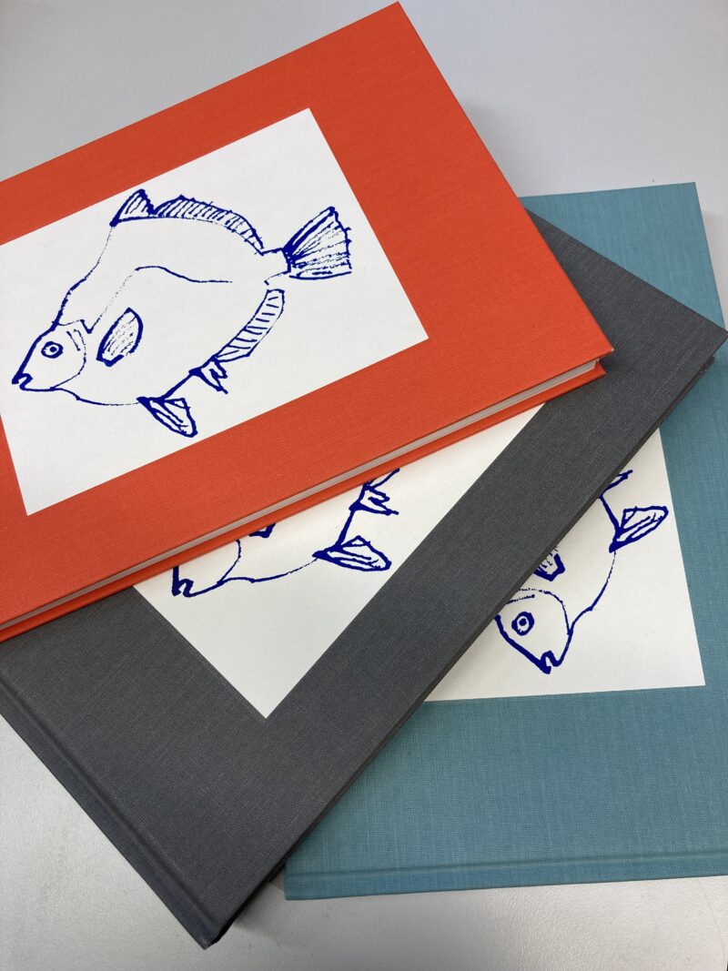 Sketchbooks with fish illustrations by Joan Jonas. Photo: Haus der Kunst