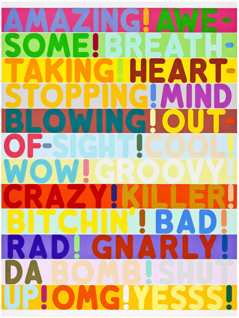 Mel Bochner: Amazing!, 2011 Oil and acrylic on canvas (2 panels) Overall: 254 x 190.5 cm Midwest Private Collection © Mel Bochner