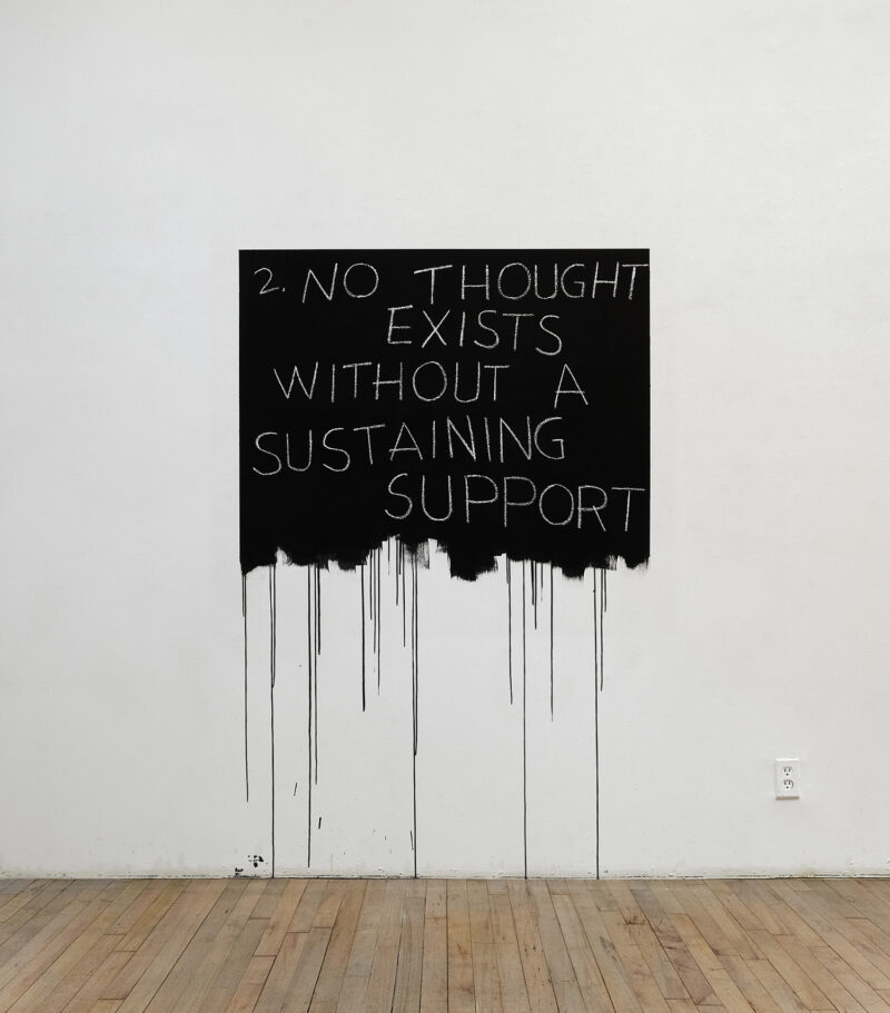 Mel Bochner: No Thought Exists Without A Sustaining Support, 1970 Acrylic and chalk on wall 182.9 x 121.9 cm San Francisco Museum of Modern Art, bequest of J.D. Zellerbach, by exchange, 2009.84 © Mel Bochner