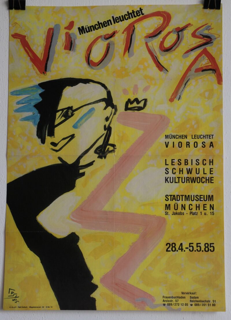 Poster "Viorosa – München leuchtet" von Cosy Pièro, 1985  © Forum Queeres Archiv und Cosy Piero