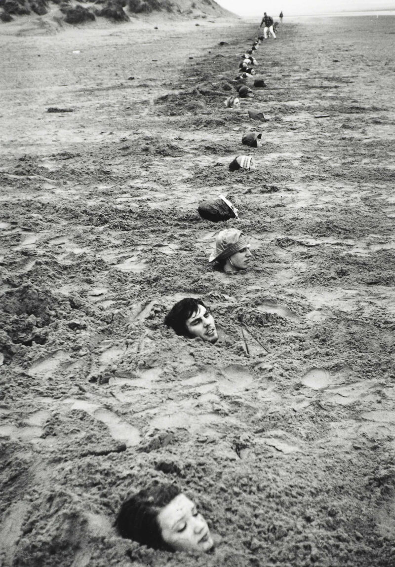 Keith Arnatt Liverpool Beach Burial, 1968 Vintage silver gelatin print, printed by the artist 10 1/4 x 7 1/8 inches Estate of Keith Arnatt, London Photo: courtesy Maureen Paley, London and The Estate of Keith Arnatt