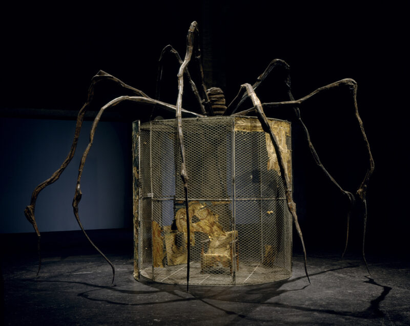 Louise Bourgeois SPIDER, 1997 Steel, tapestry, wood, glass, fabric, rubber, silver, gold and bone 449.6 x 665.5 x 518.2 cm Collection The Easton Foundation Photo: Frédéric Delpech, © The Easton Foundation / VG Bild-Kunst, Bonn 2015
