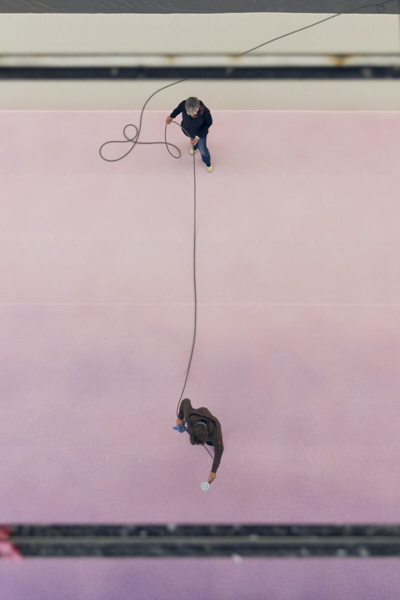 Kapwani Kiwanga. Plot, Prozess des Ausstellungsaufbaus, Haus der Kunst, 2020, Foto: Maximilian Geuter