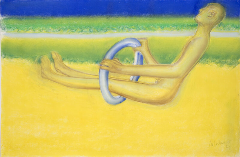 Richard Artschwager In the Driver's Seat, 2008 Oil pastel on paper 25 x 38 in. (63.5 x 96.5 cm) David Nolan Gallery © VG Bild-Kunst, Bonn 2013