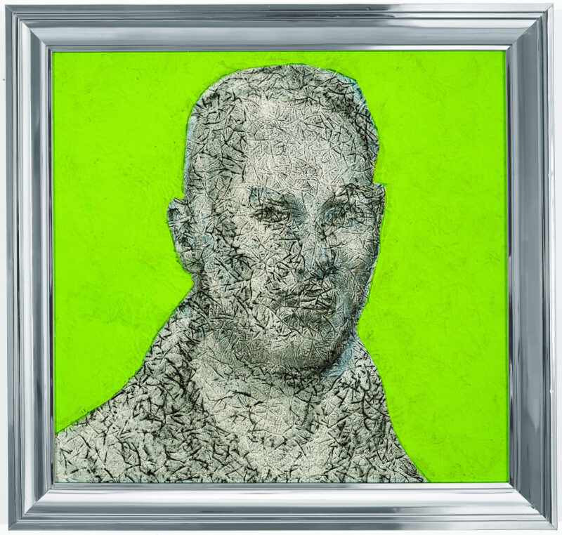 Richard Artschwager Self-Portrait, 2003 Acrylic and brush bristles on Celotex with plastic frame 24 1/8 x 25 1/8 x 2 in. Collection of Milton and Sheila Fine © VG Bild-Kunst, Bonn 2013