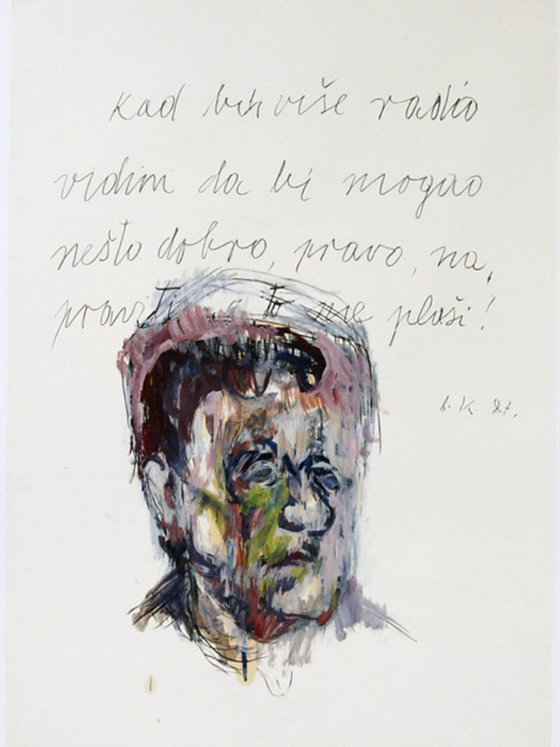 Ivan Kožarić, Autoportret (Tekst), [Self-Portrait (Text)], 1987, courtesy of the Museum of Contemporary Art Zagreb – MSU Zagreb © Ivan Kožarić, photo Filip Zima