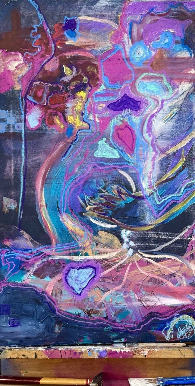 Name of painting: “temas”. Artist: Çağdaş Çelik El Kadi. Name of painting: “temas”. Artist: Çağdaş Çelik El Kadi.