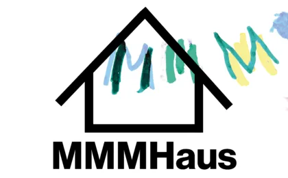 Ein gezeichnetes Haus mit bunten Farben.