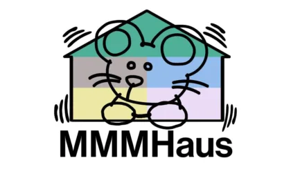 Eine Grafik von einem Haus und einer Maus. Darunter befindet sich der Schriftzug: "MMMHaus".